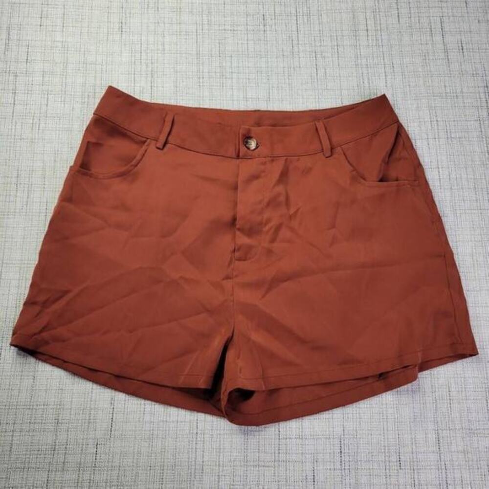 NWT Cider High Rise Casual Burnt Orange Shorts Size Extra Large